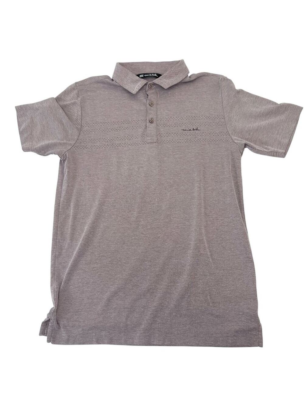 TRAVISMATHEW Men’s Small Polo Shirt Beige Pima Cotton Blend Short Sleeve